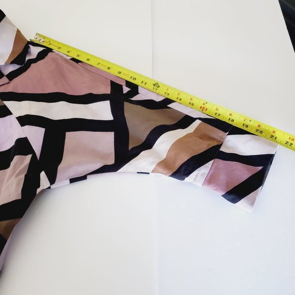 Diane Von Furstenberg Jacket Abstract Retro Double Breasted Cotton Purple 6 - Picture 11 of 14